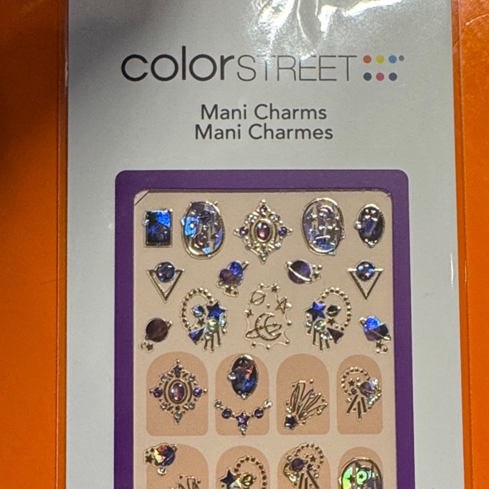 Color Street Nail Charms with Silver and Blue Accents